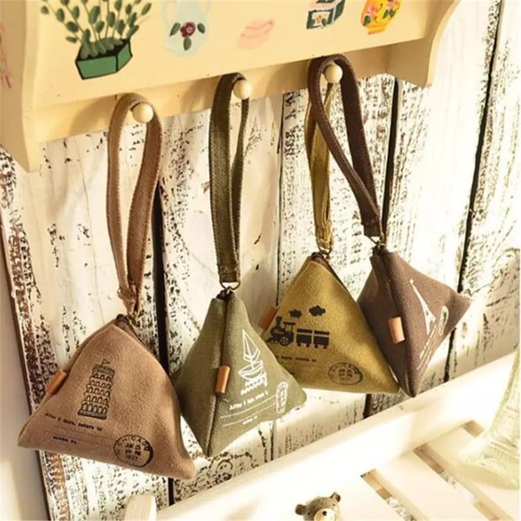 Coin Wallet Eiffel Tower boat canvas mini cute compact woman’s miniature purse - Picture 4 of 4